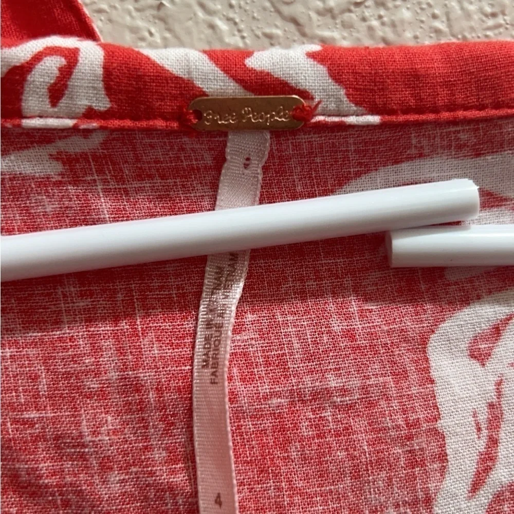 Sz 4 Free People A Thing Called Love Flo Blend Mini Dress Red Orange - Picture 13 of 14